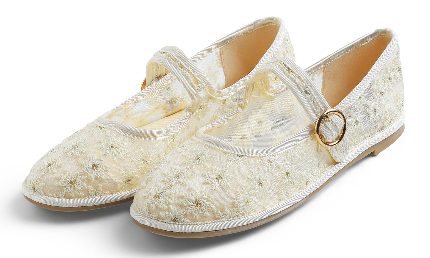 Feversole Mary Jane Flat - Beige