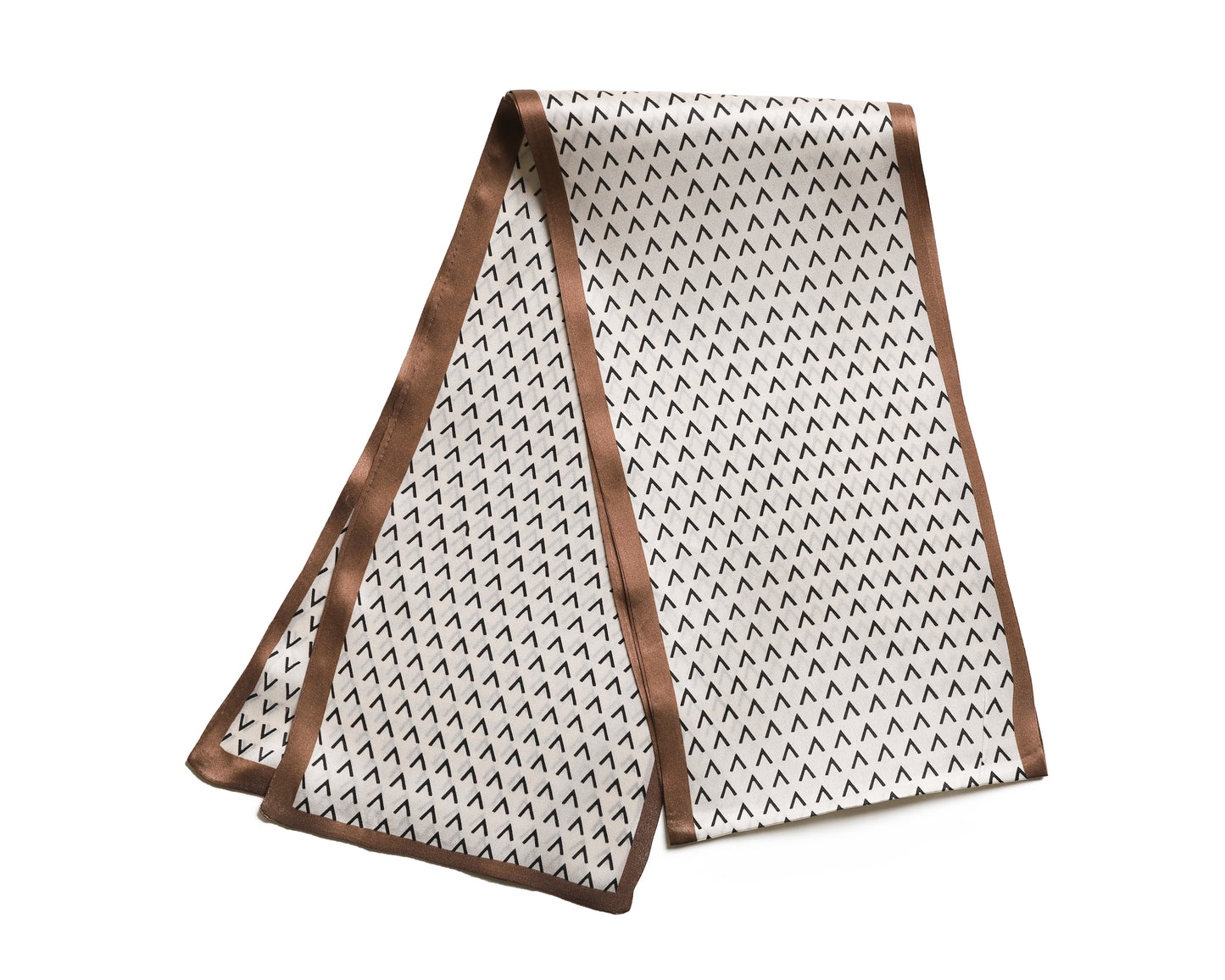 BREEZE NOUTHERLY Women's 100% Pure Mulberry Silk Scarf Double Sided Rectangle Tie Head Neck Waist Strip-17X150 Beige Brown Arrowhead