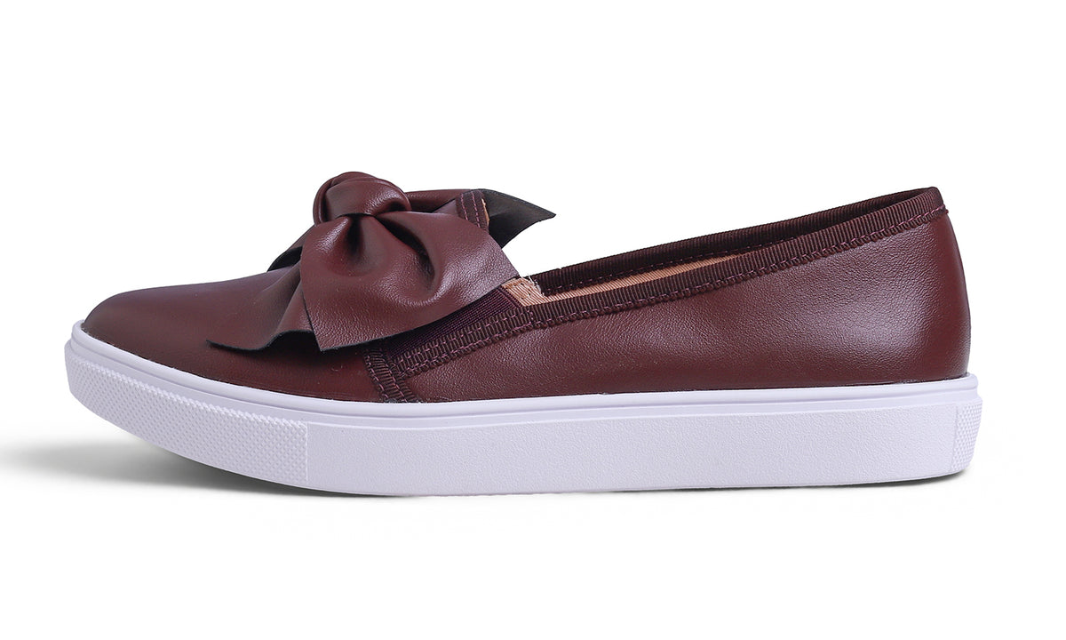 Feversole Women's Casual Slip On Sneaker Fashion Bow Tie Loafer Flats Vegan Leather