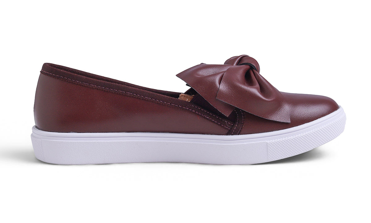 Feversole Women's Casual Slip On Sneaker Fashion Bow Tie Loafer Flats Vegan Leather