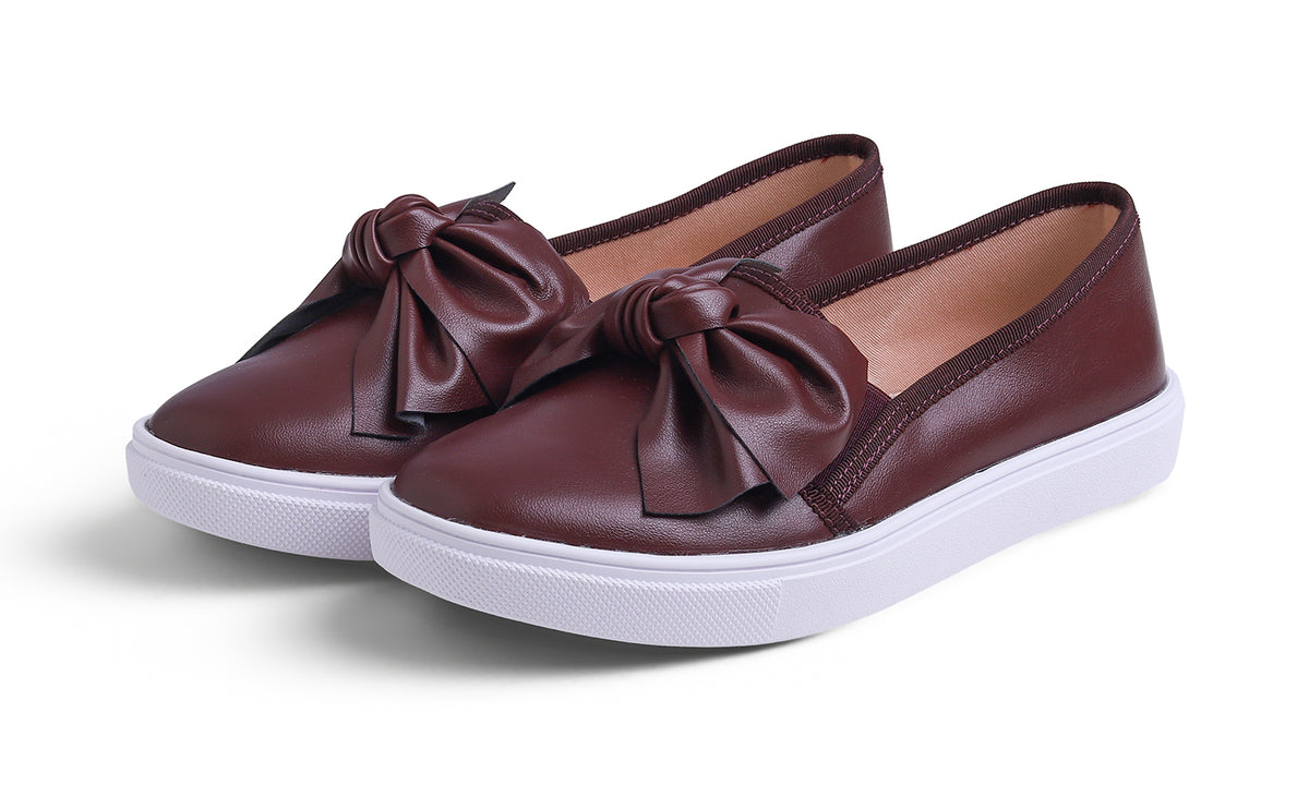 Feversole Women's Casual Slip On Sneaker Fashion Bow Tie Loafer Flats Vegan Leather