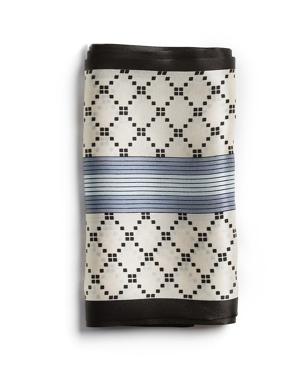 BREEZE NOUTHERLY Women's 100% Pure Mulberry Silk Scarf Double Sided Rectangle Tie Head Neck Waist Strip-17X150 Black Beige Check