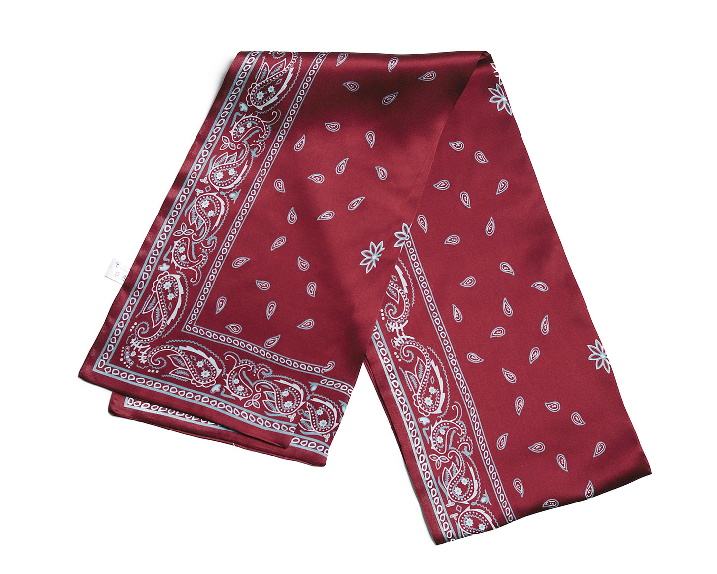 BREEZE NOUTHERLY Women's 100% Pure Mulberry Silk Scarf Double Sided Rectangle Tie Head Neck Waist Strip-17X150 Burgundy Paisley