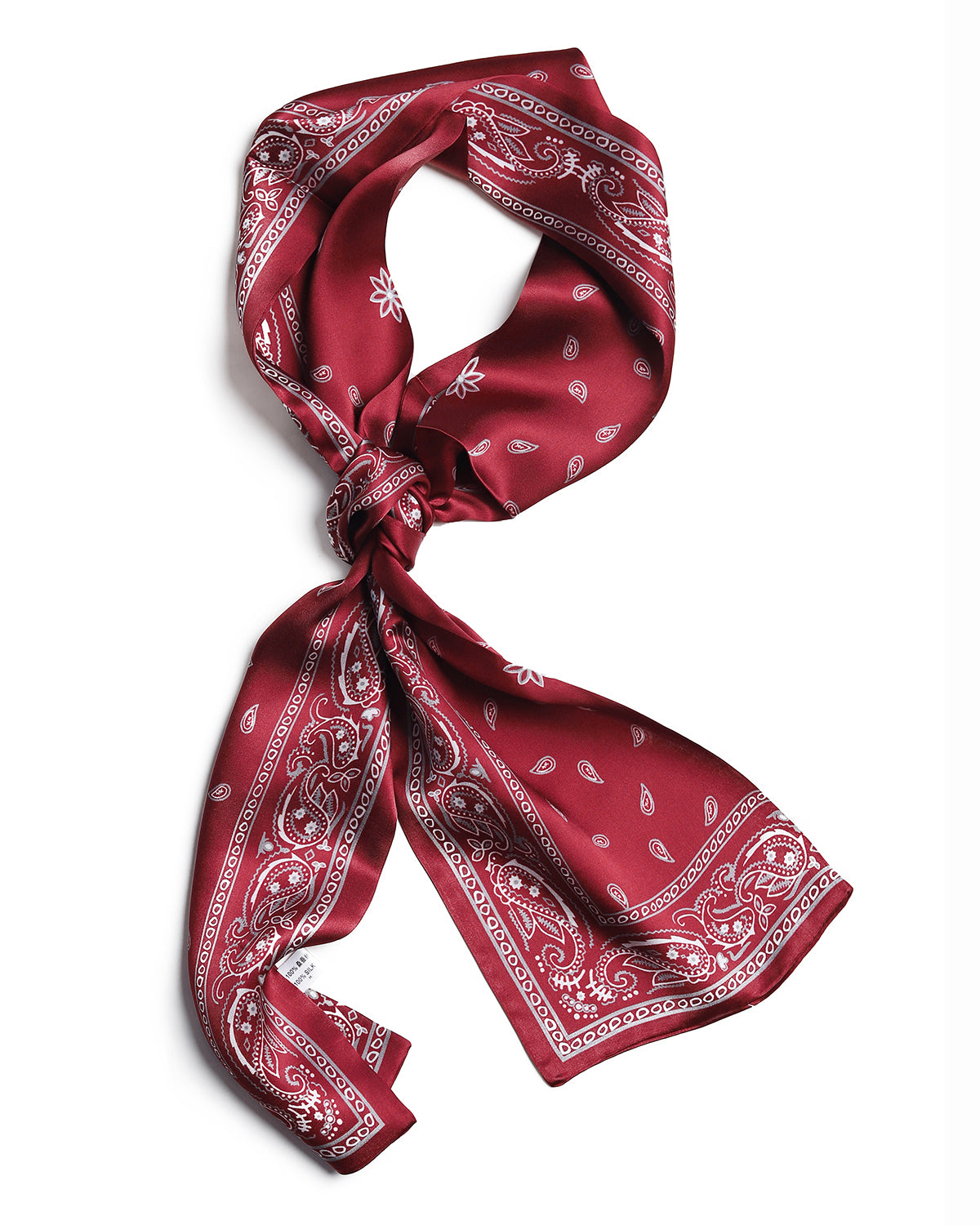 BREEZE NOUTHERLY Women's 100% Pure Mulberry Silk Scarf Double Sided Rectangle Tie Head Neck Waist Strip-17X150 Burgundy Paisley
