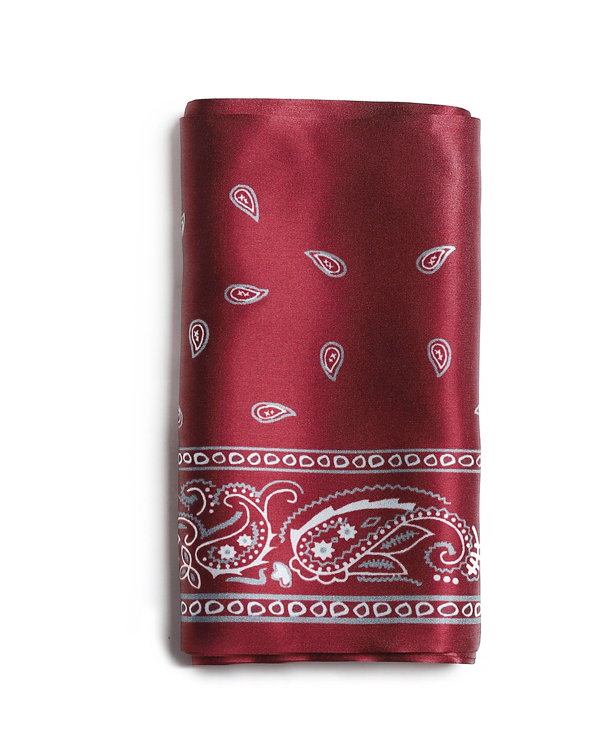 BREEZE NOUTHERLY Women's 100% Pure Mulberry Silk Scarf Double Sided Rectangle Tie Head Neck Waist Strip-17X150 Burgundy Paisley