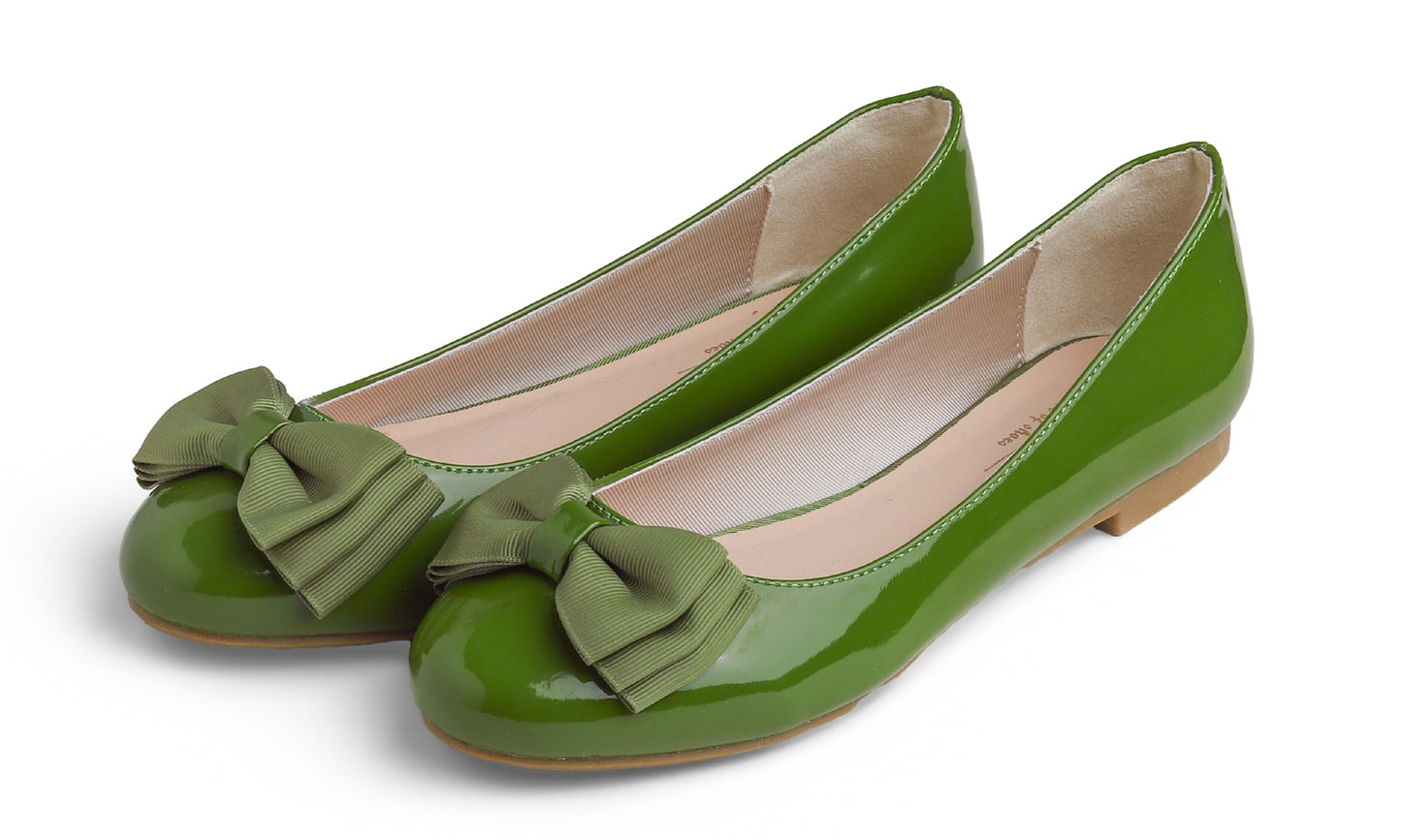 Feversole Women's Round Toe Cute Bow Trim Ballet Flats