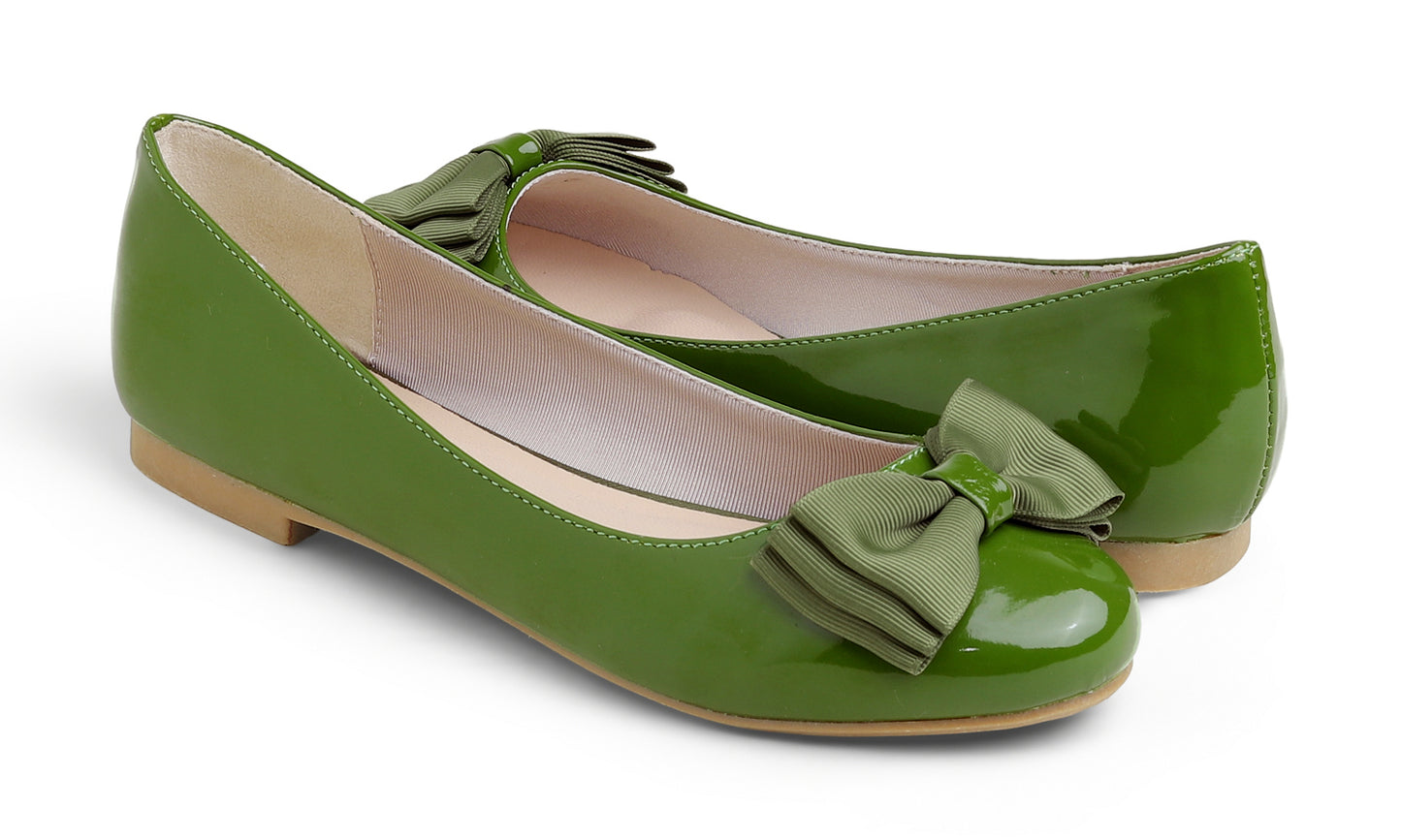 Feversole Women's Round Toe Cute Bow Trim Ballet Flats