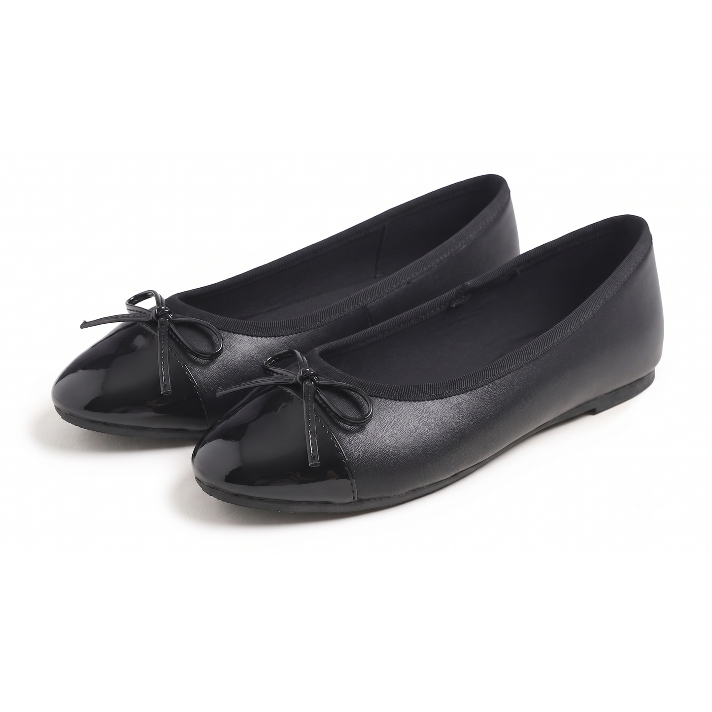 Feversole Women's Bow Tie Fashion Dress Slip On Shoes Round Toe Ballet Flat Patent Toe Cap