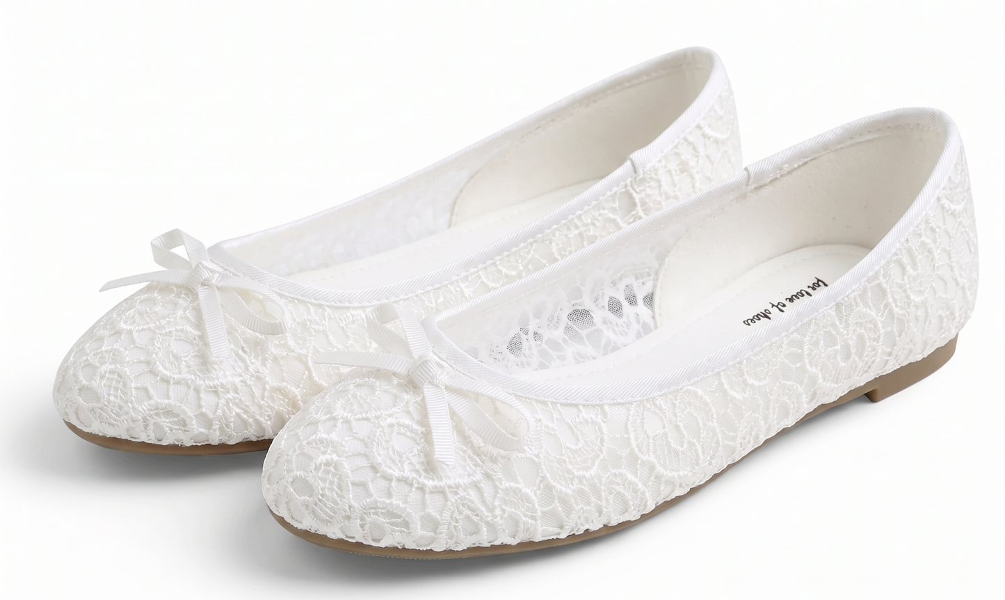 Feversole Round Toe Lace Ballet Crochet Flats Women's Comfy Breathable Shoes Lace