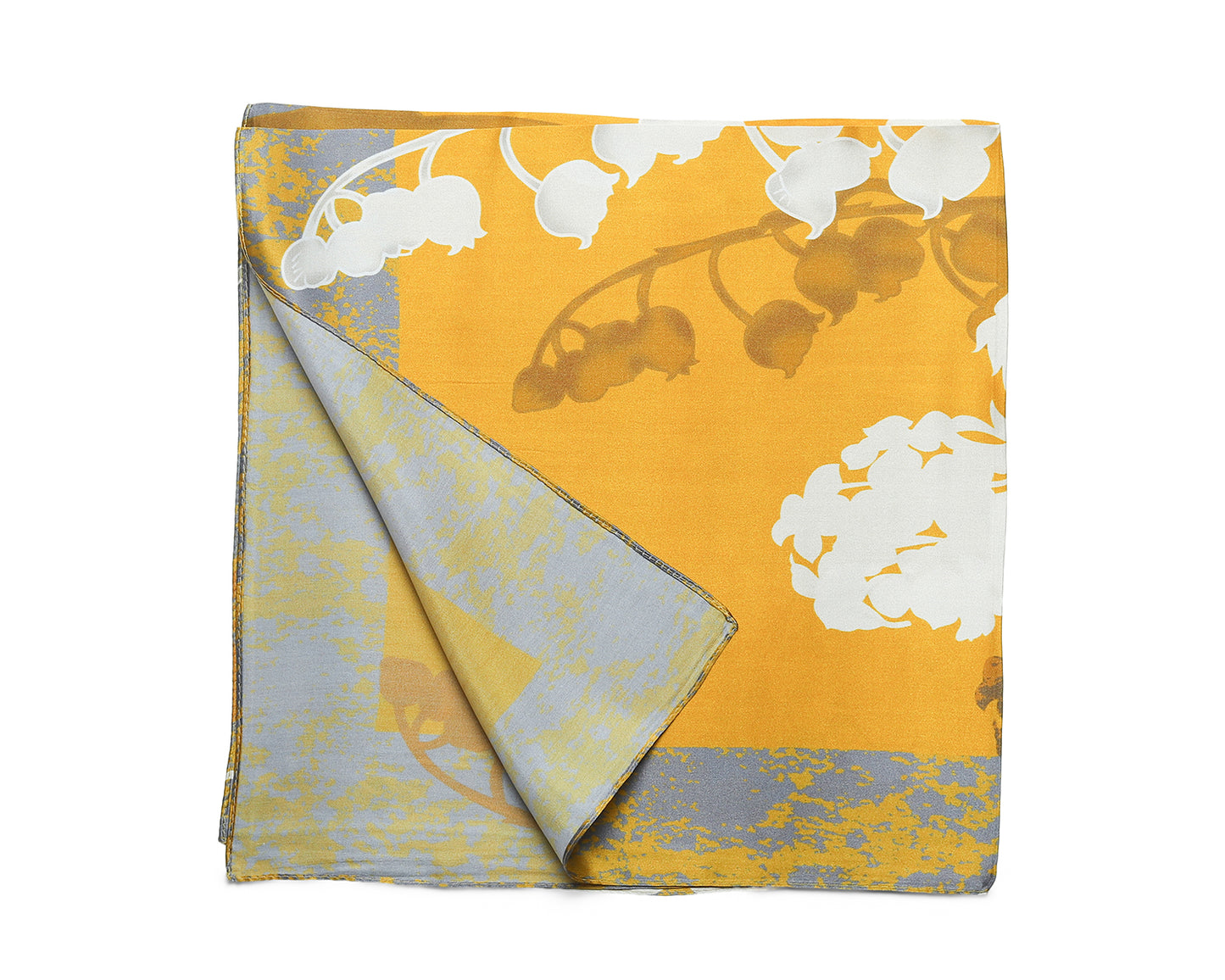 BREEZE NOUTHERLY 100% Mulberry Silk Square Scarf for Women, 26'' Versatile Hair Neck Bag Scarf Luxury Gift-Ginger Lily