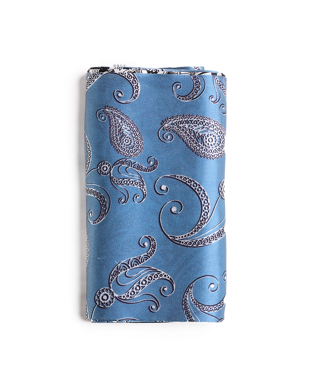 BREEZE NOUTHERLY Women's 100% Pure Mulberry Silk Scarf Double Sided Rectangle Tie Head Neck Waist Strip-17X150 Blue Black Paisley