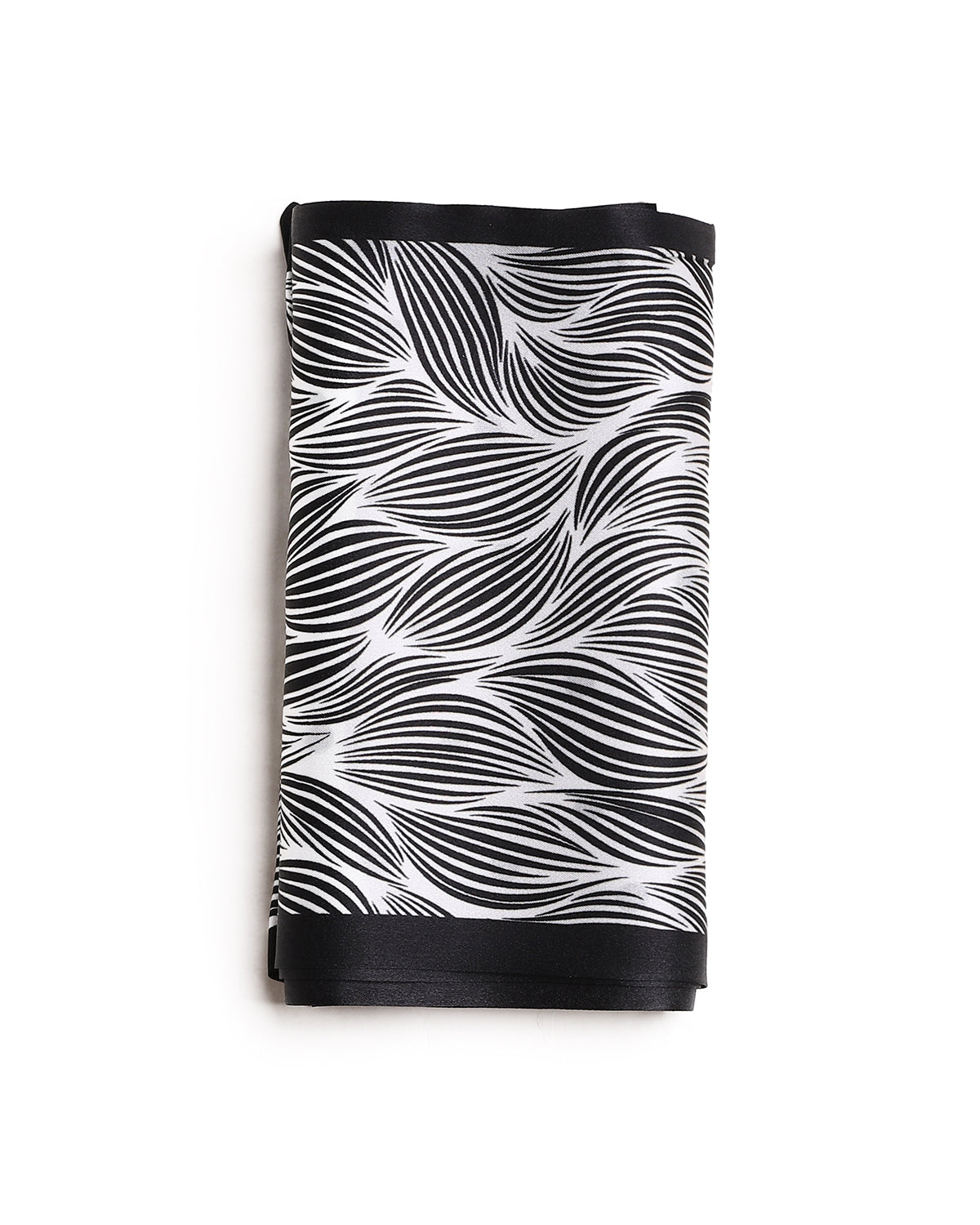 BREEZE NOUTHERLY Women's 100% Pure Mulberry Silk Scarf Double Sided Rectangle Tie Head Neck Waist Strip-17X150 Black White Dots
