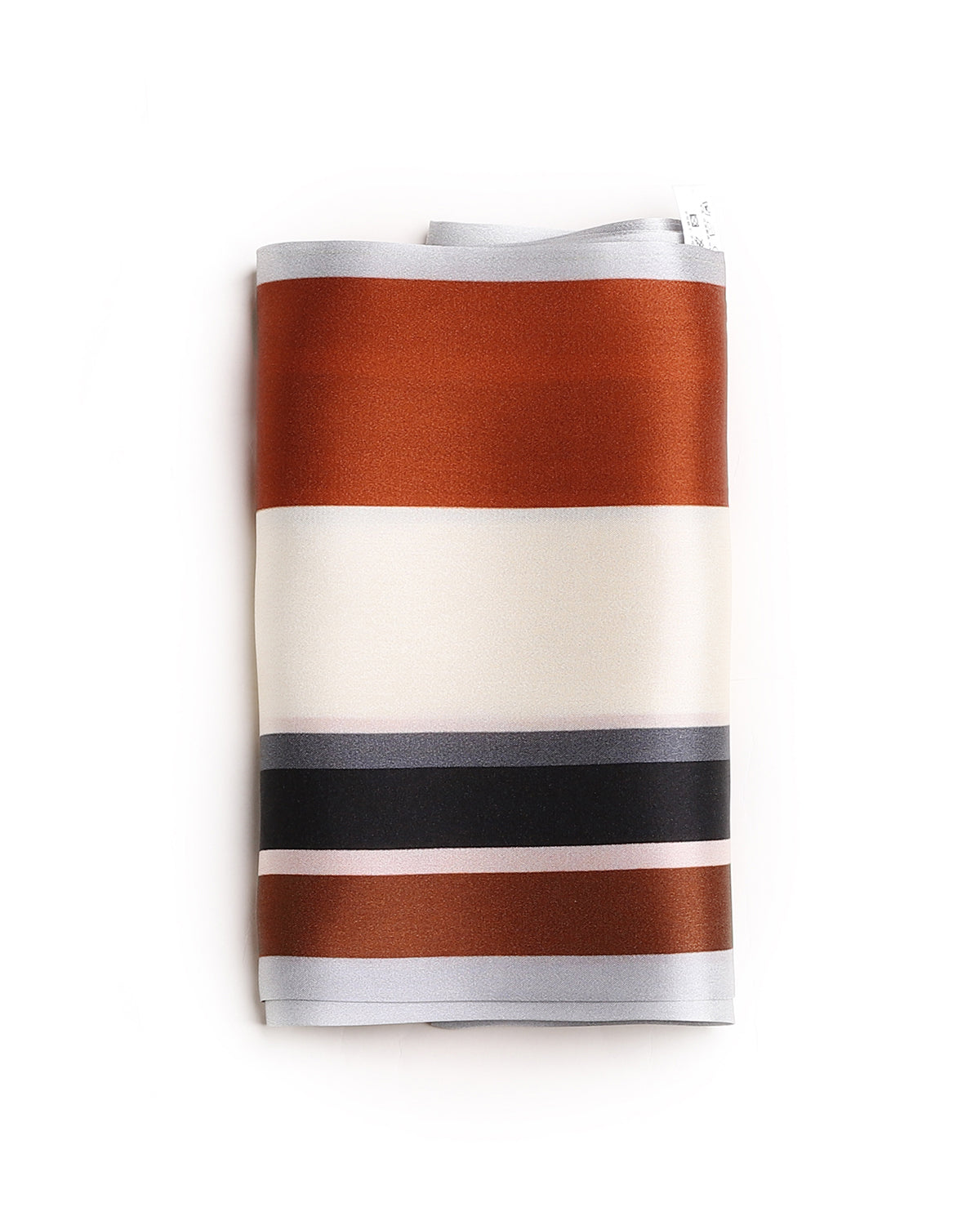 BREEZE NOUTHERLY Women's 100% Pure Mulberry Silk Scarf Double Sided Rectangle Tie Head Neck Waist Strip-17X150 Caramel Ivory Stripe