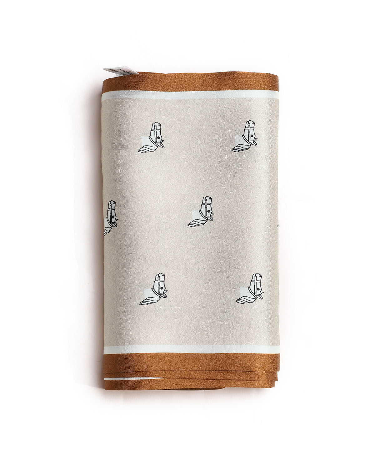 BREEZE NOUTHERLY Women's 100% Pure Mulberry Silk Scarf Double Sided Rectangle Tie Head Neck Waist Strip-17X150 Nude Caramel Horse