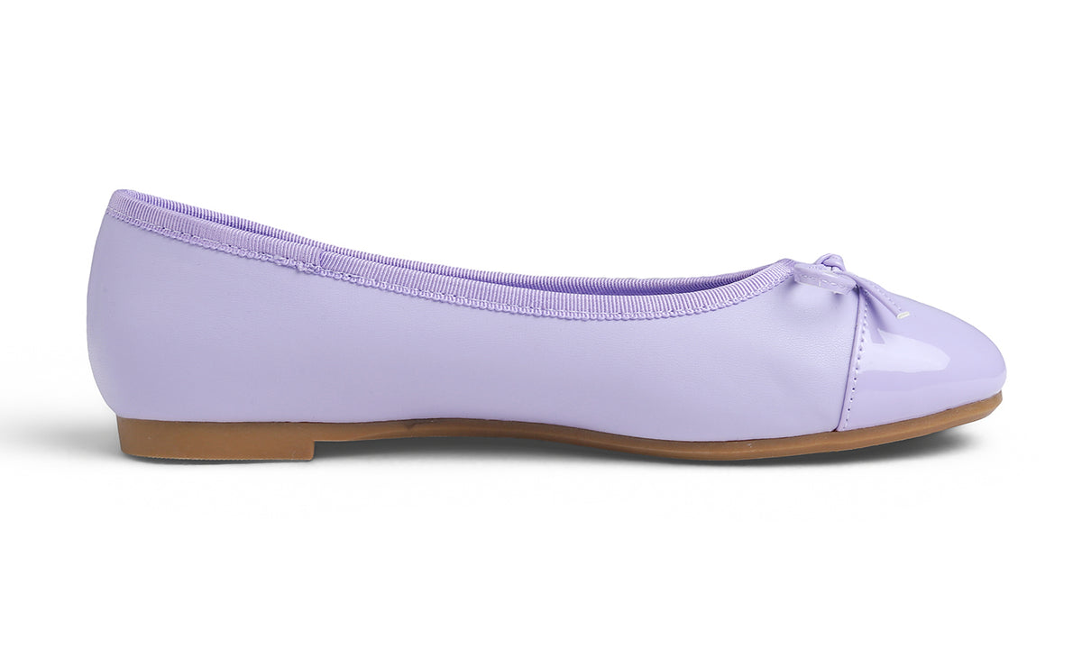 Feversole Women's Bow Tie Fashion Dress Slip On Shoes Round Toe Ballet Flat Patent Toe Cap