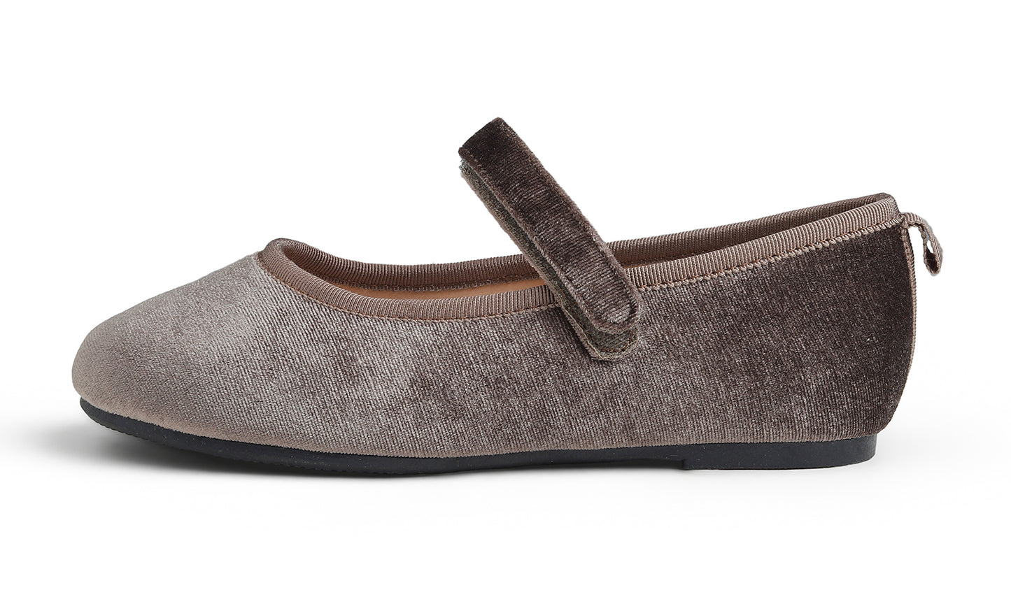 Feversole Girls Cute Dress Mary Jane Shoes Soft Party Holiday Ballet Flats Velvet