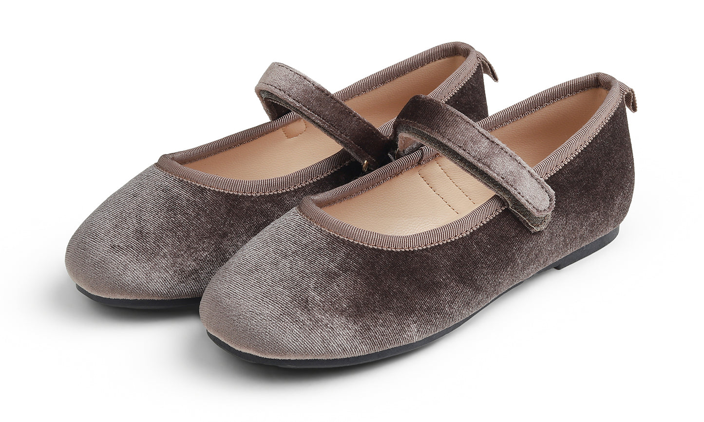 Feversole Girls Cute Dress Mary Jane Shoes Soft Party Holiday Ballet Flats Velvet