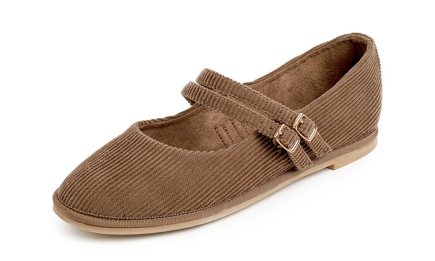 Feversole Women's Soft Classic Mary Jane Memory Foam Cushioned Comfort Round Toe Metal Buckle Flats Walking Shoes