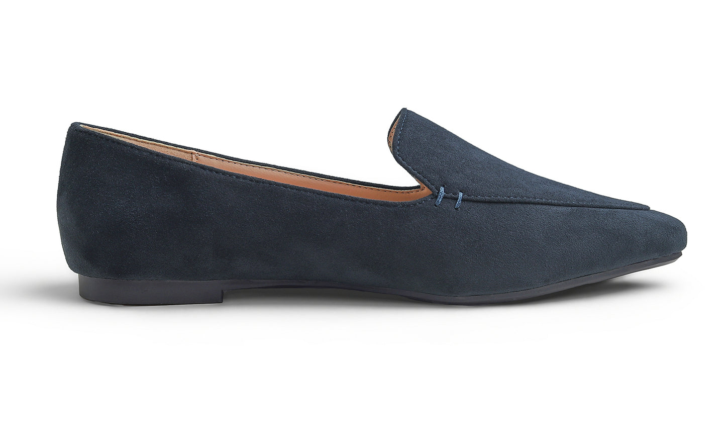 Feversole Women's Loafer Flat Pointed Fashion Slip On Comfort Driving Office Shoes Suede