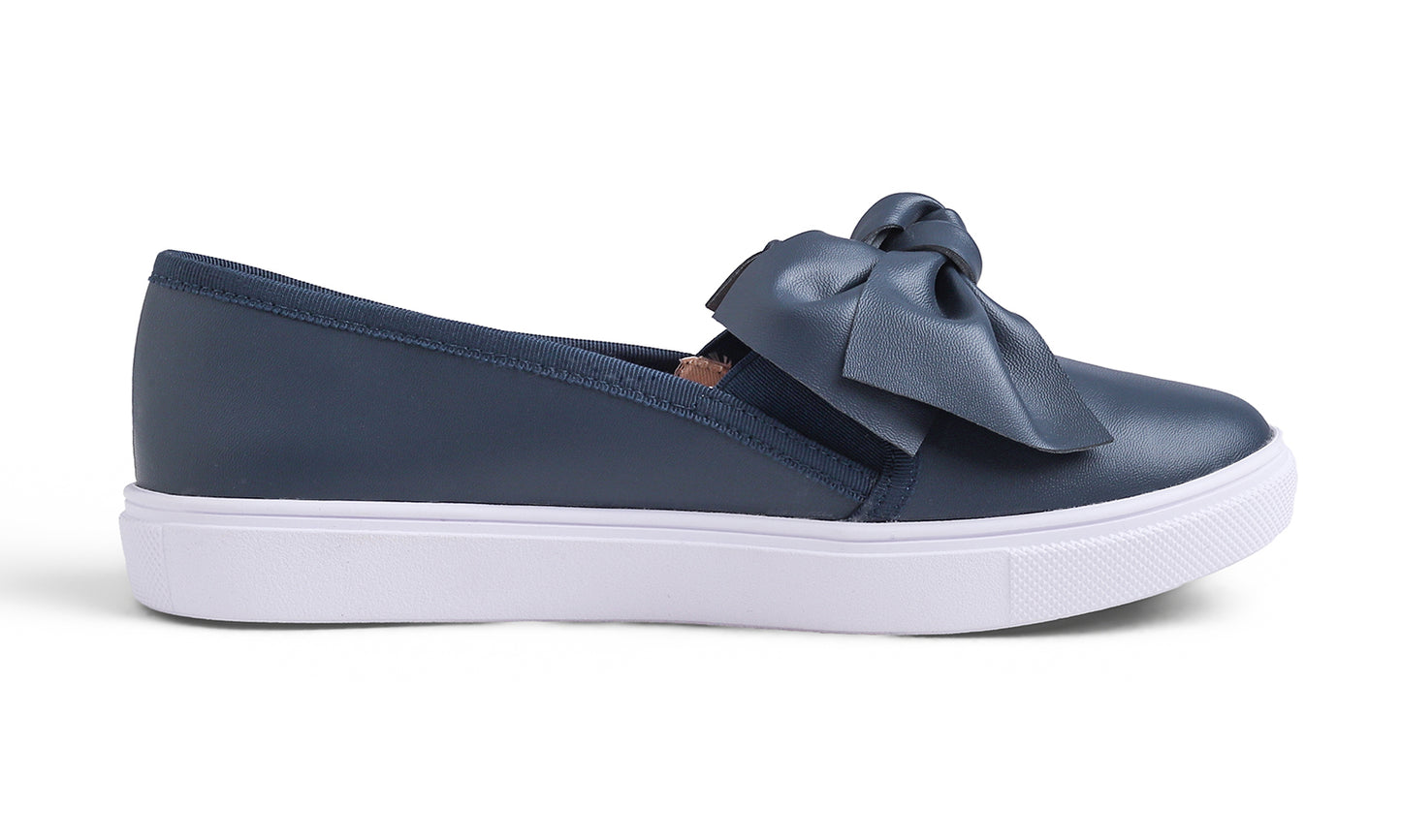 Feversole Women's Casual Slip On Sneaker Fashion Bow Tie Loafer Flats Vegan Leather