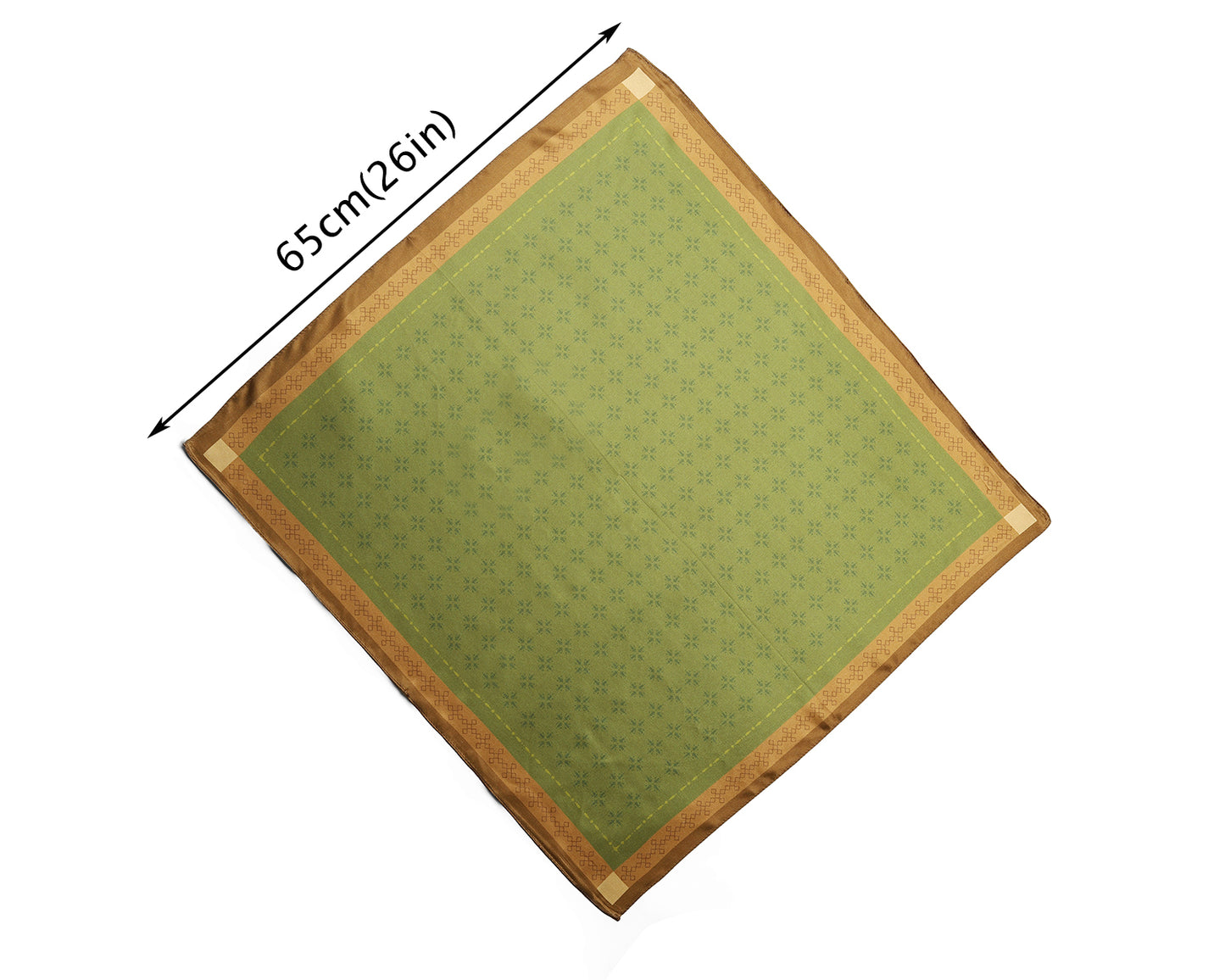 BREEZE NOUTHERLY 100% Mulberry Silk Square Scarf for Women, 26'' Versatile Hair Neck Bag Scarf Luxury Gift-Olive Geometric
