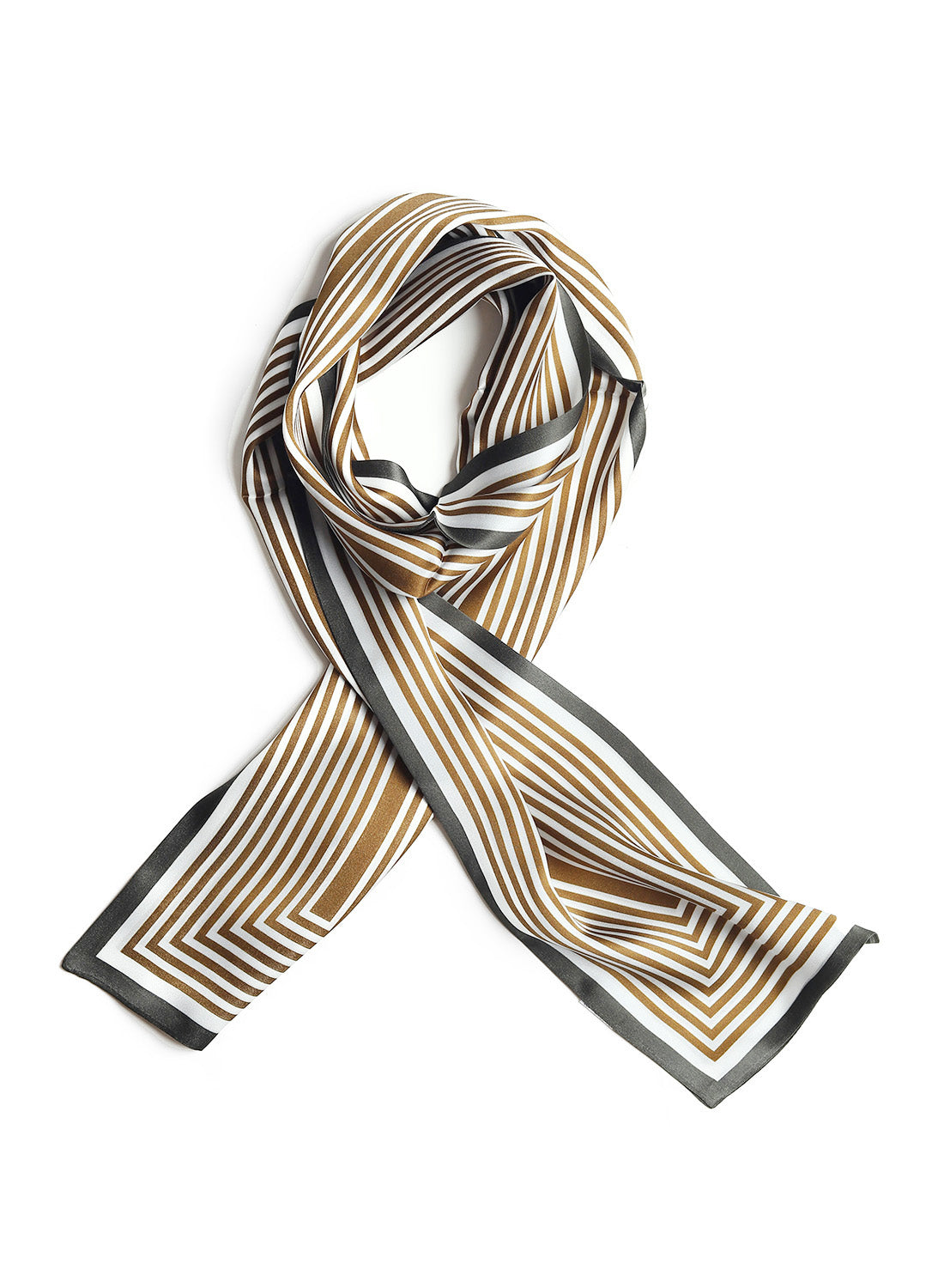 BREEZE NOUTHERLY Women's 100% Pure Mulberry Silk Scarf Double Sided Rectangle Tie Head Neck Waist Strip-17X150 Oliver Retroflex Stripe