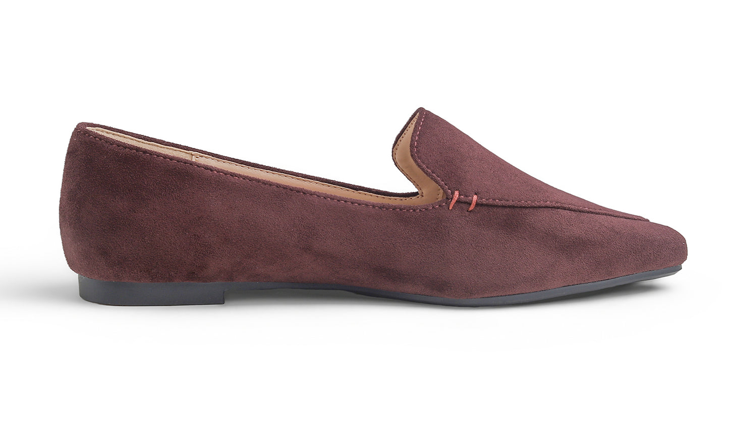 Feversole Women's Loafer Flat Pointed Fashion Slip On Comfort Driving Office Shoes Suede