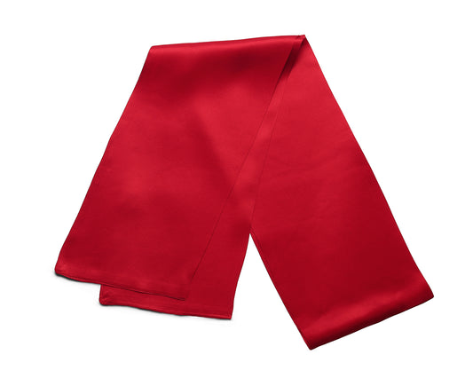 BREEZE NOUTHERLY Women's 100% Pure Mulberry Silk Scarf Double Sided Rectangle Tie Head Neck Waist Strip -17X150 Solid Red
