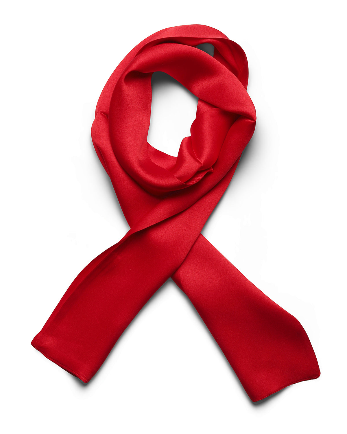 BREEZE NOUTHERLY Women's 100% Pure Mulberry Silk Scarf Double Sided Rectangle Tie Head Neck Waist Strip -17X150 Solid Red