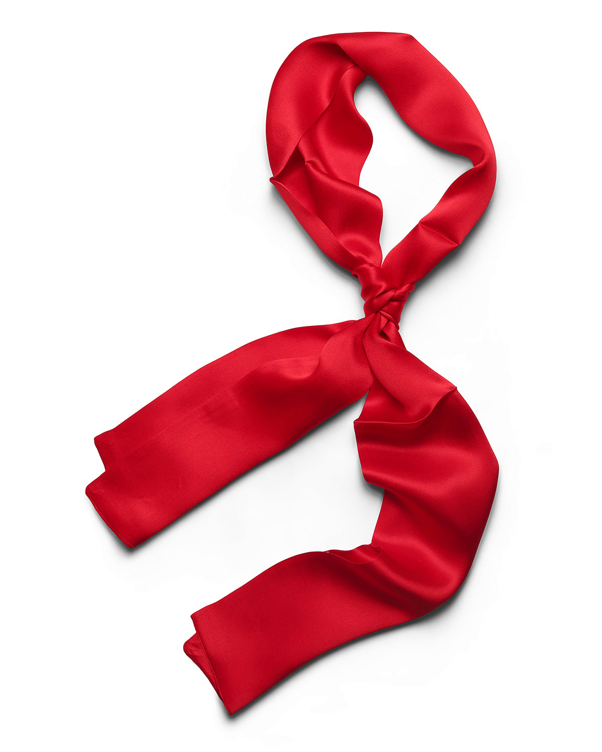 BREEZE NOUTHERLY Women's 100% Pure Mulberry Silk Scarf Double Sided Rectangle Tie Head Neck Waist Strip -17X150 Solid Red