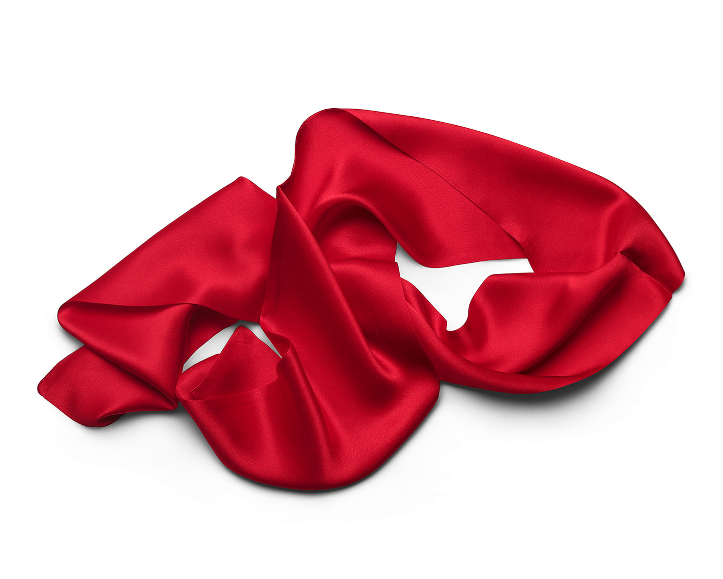 BREEZE NOUTHERLY Women's 100% Pure Mulberry Silk Scarf Double Sided Rectangle Tie Head Neck Waist Strip -17X150 Solid Red