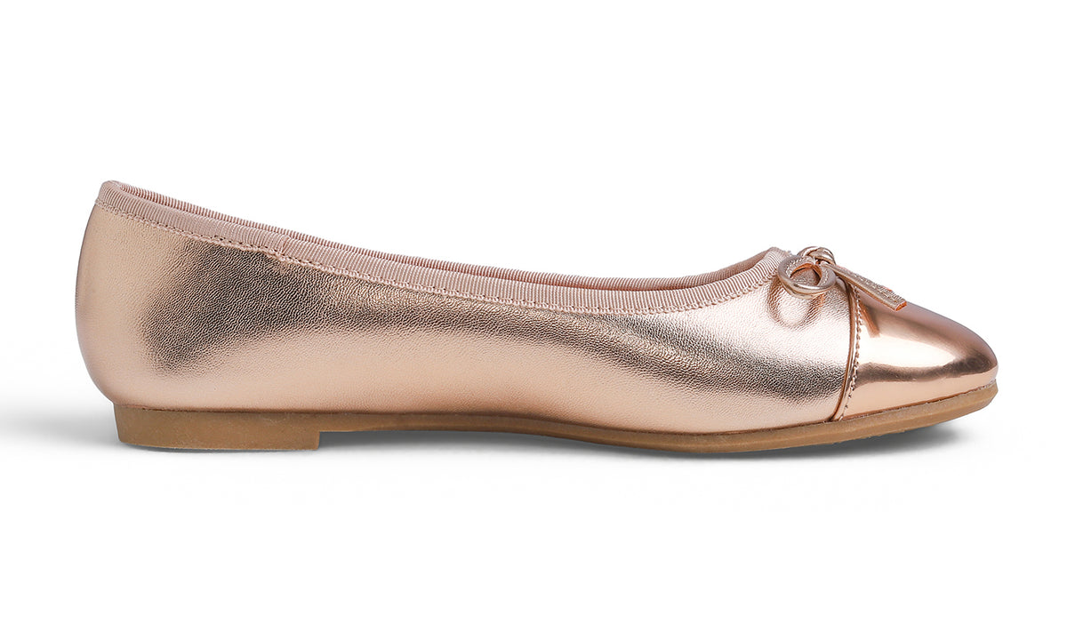 Feversole Women's Bow Tie Fashion Dress Slip On Shoes Round Toe Ballet Flat Patent Toe Cap