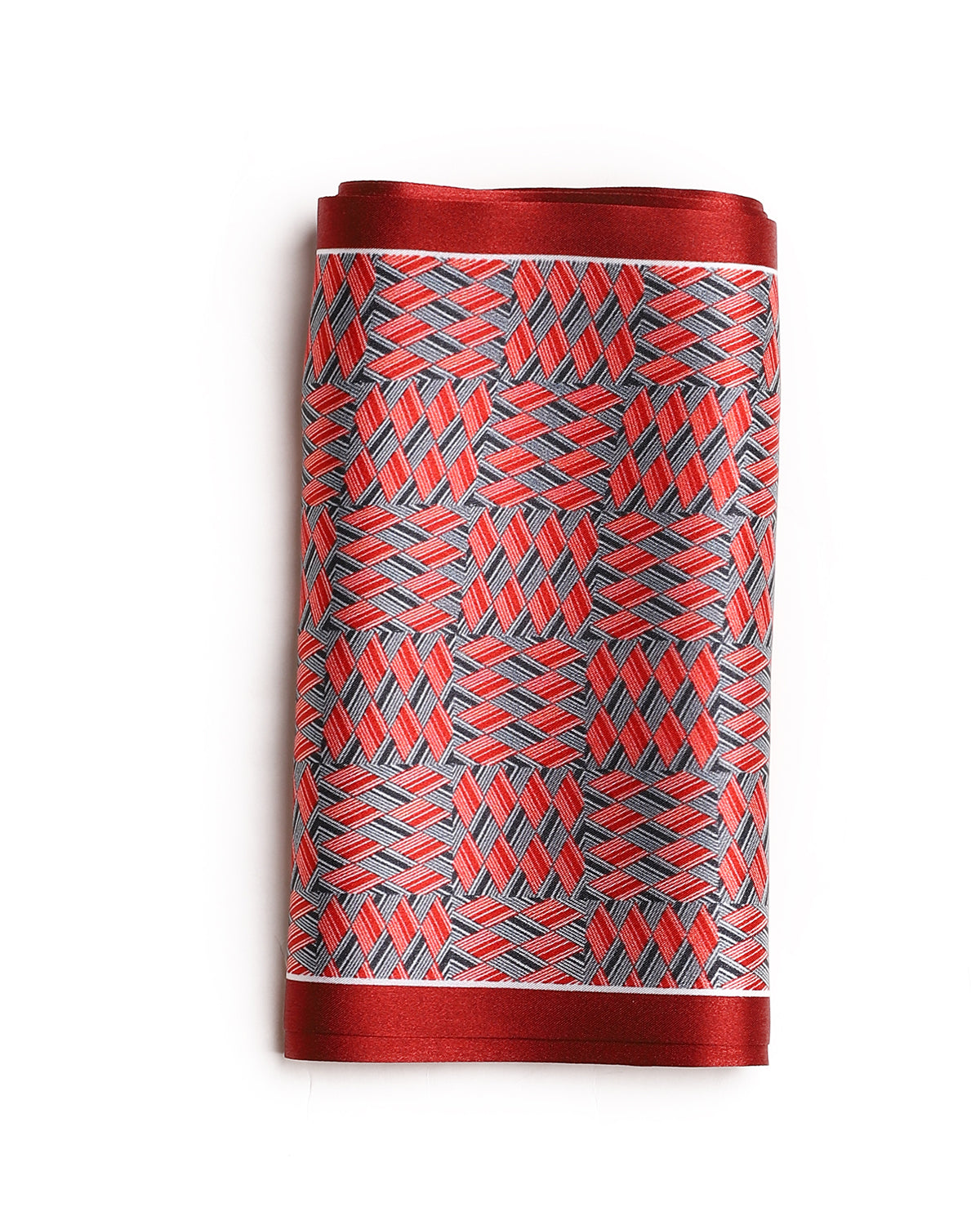 BREEZE NOUTHERLY Women's 100% Pure Mulberry Silk Scarf Double Sided Rectangle Tie Head Neck Waist Strip-17X150 Red Black Diamond Stripe
