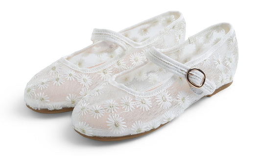 Feversole Girls Cute Dress Mary Jane Shoes Soft Lace Breathable Ballet Flats