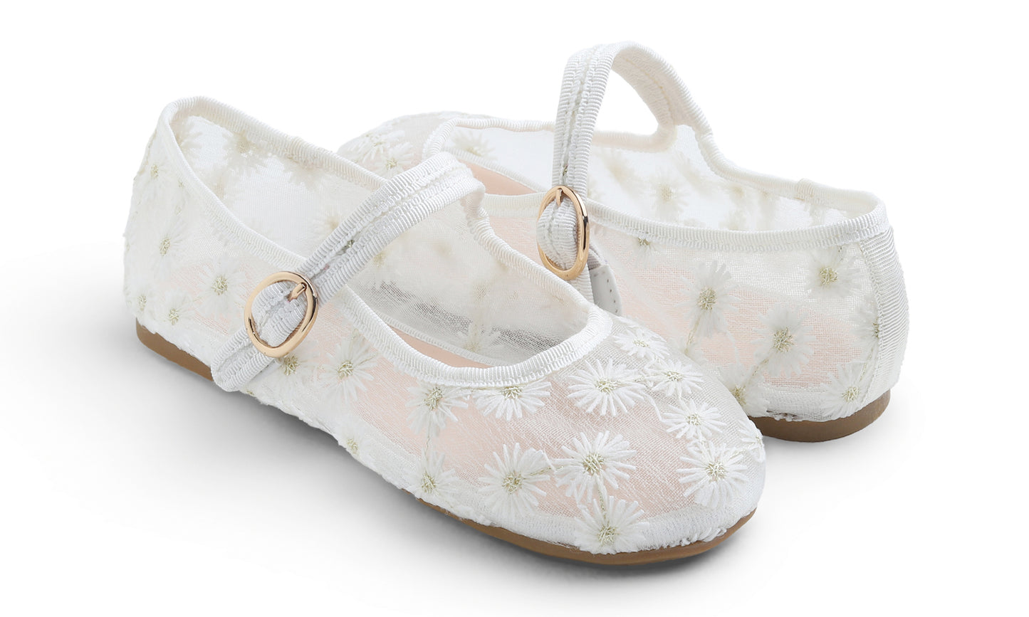 Feversole Mary Jane Flat - White