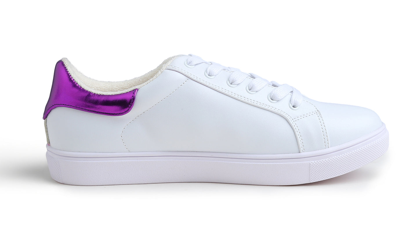 Feversole Women's Colorful Star Lace Up Sneaker By Warm Lined Vegan Leather for Winter Party Holiday Glitter Star