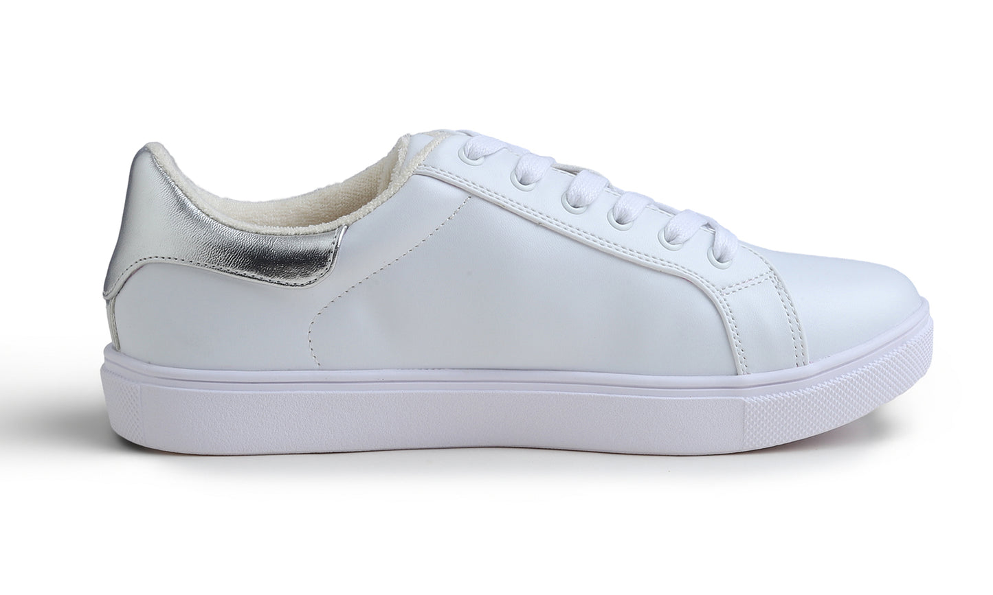 Feversole Women's Colorful Star Lace Up Sneaker By Warm Lined Vegan Leather for Winter Party Holiday Glitter Star