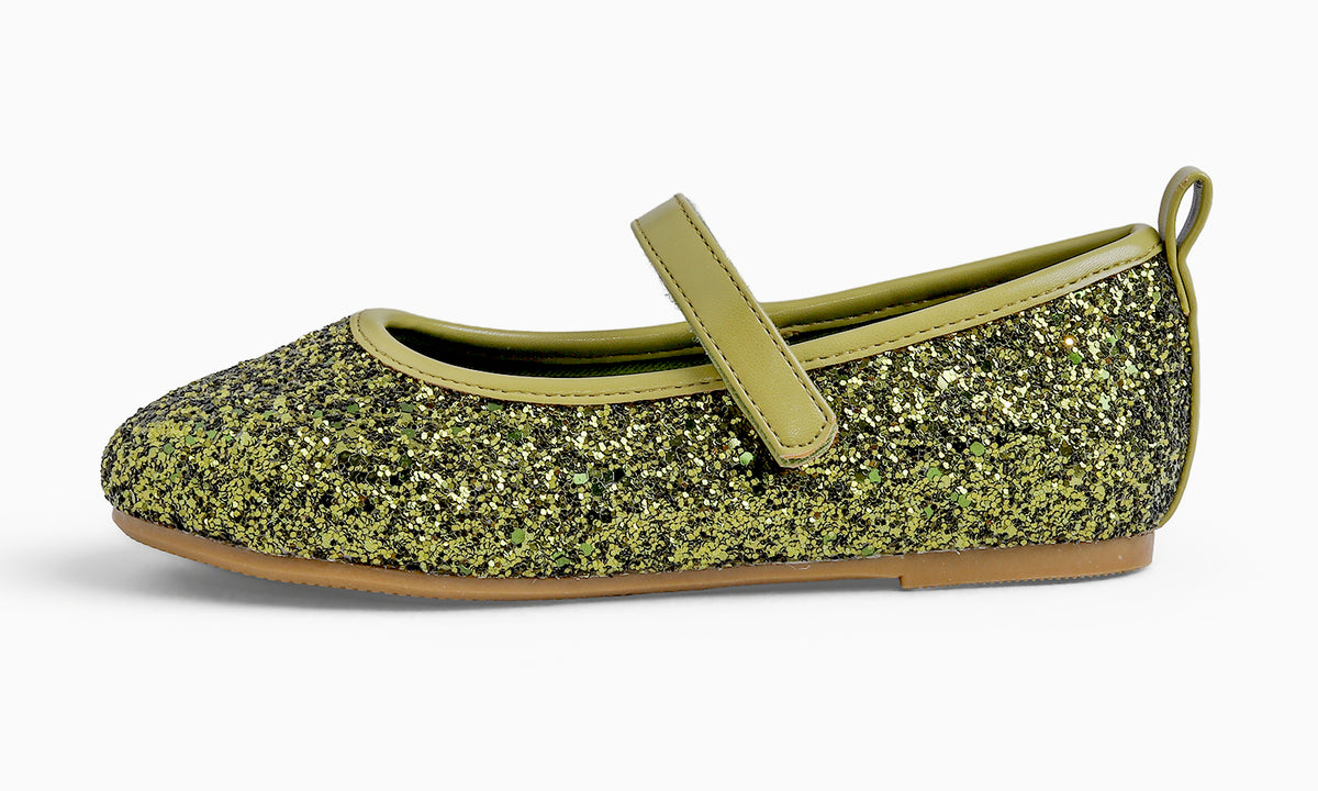 Feversole Girls Cute Dress Mary Jane Shoes Soft Party Holiday Ballet Flats Glitter