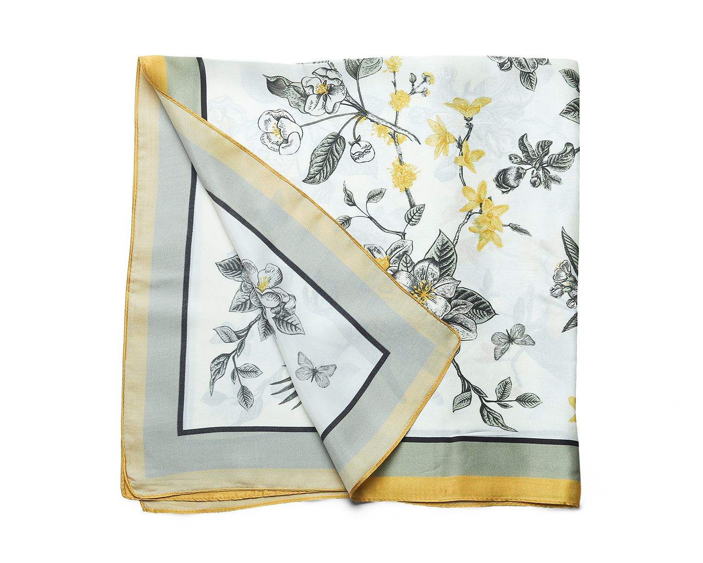 BREEZE NOUTHERLY 100% Mulberry Silk Square Scarf for Women, 26'' Versatile Hair Neck Bag Scarf Luxury Gift
