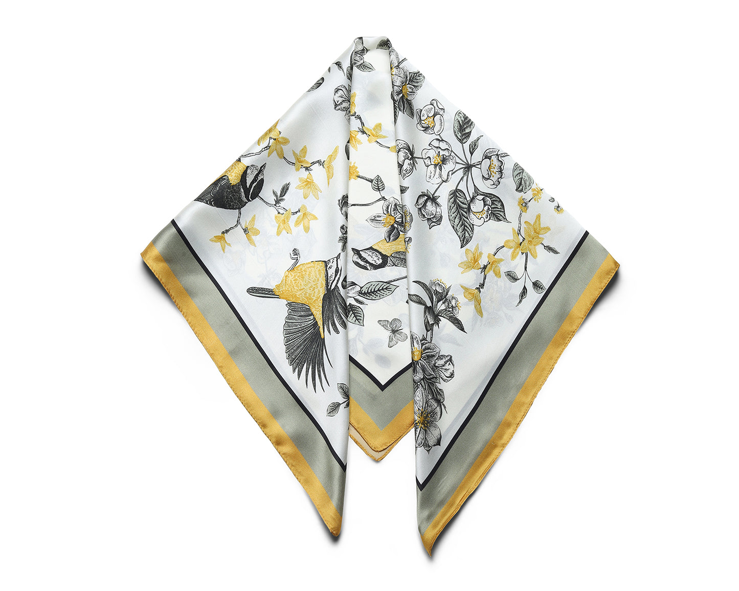 BREEZE NOUTHERLY 100% Mulberry Silk Square Scarf for Women, 26'' Versatile Hair Neck Bag Scarf Luxury Gift