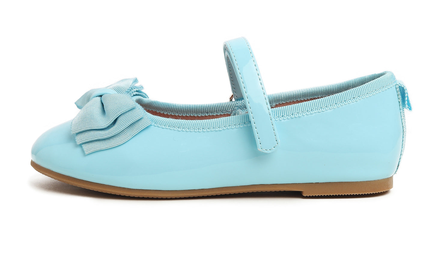 Feversole Girls Cute Dress Mary Jane Shoes Soft Party Holiday Ballet Bow Tie Patent Vegan Leather