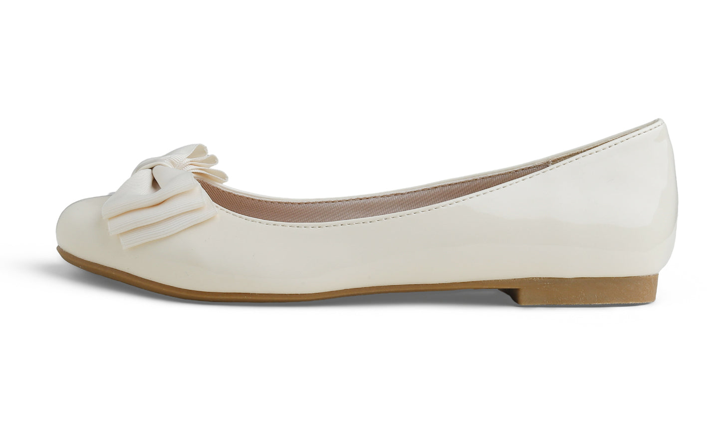 Feversole Women's Round Toe Cute Bow Trim Ballet Flats