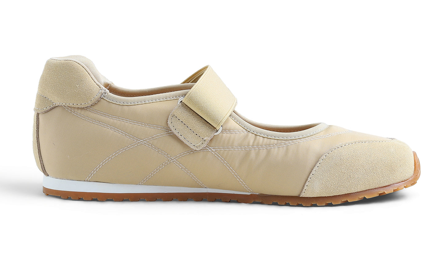 Feversole Mary Jane Flat - Beige