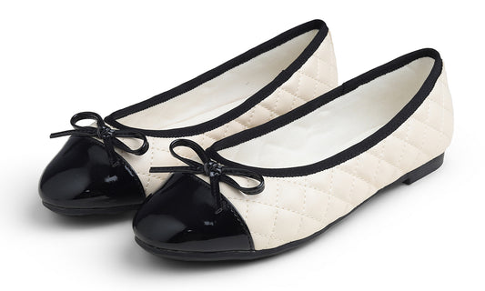 Feversole Women's Bow Tie Fashion Dress Slip On Shoes Round Toe Ballet Flat Quilted Toe Cap