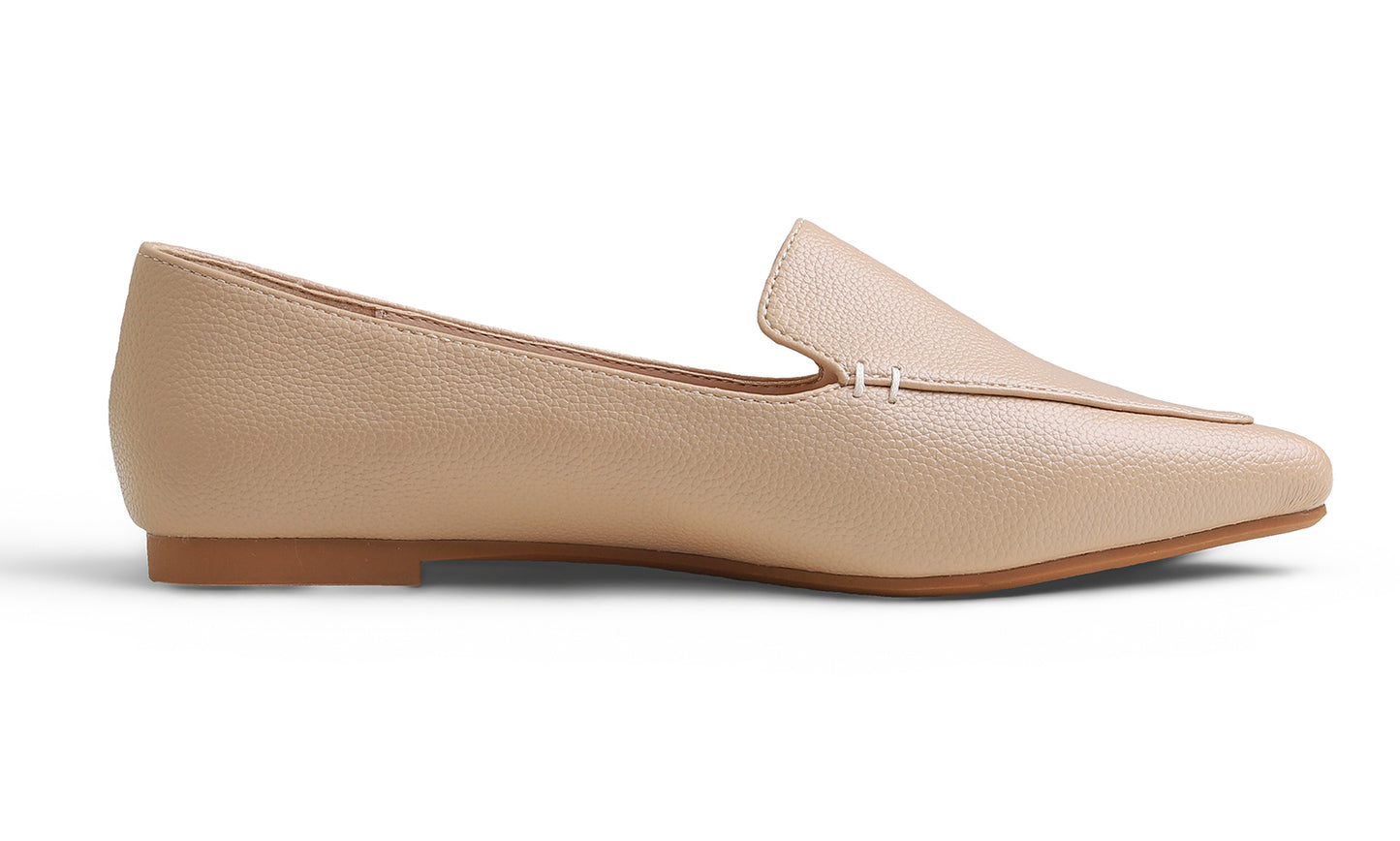 Feversole Women's Loafer Flat Pointed Fashion Slip On Comfort Driving Office Shoes Vegan Grain