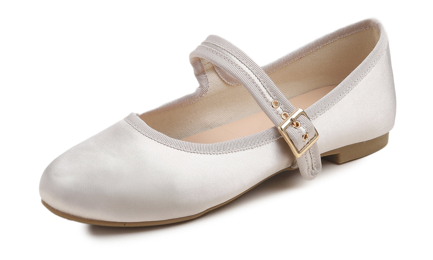 Feversole Women's Soft Cushion Extra Padded Comfort Round Toe Mary Jane Metal Buckle Fashion Ballet Flats Walking Shoes