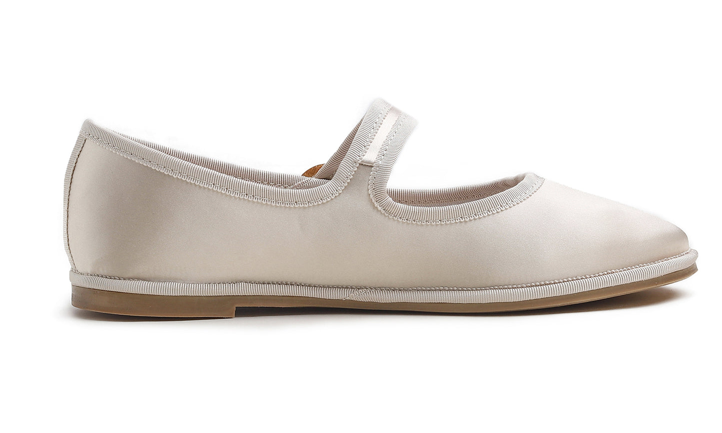 Feversole Women's Soft Classic Mary Jane Memory Foam Cushioned Comfort Round Toe Metal Buckle Flats Walking Shoes Satin Silky