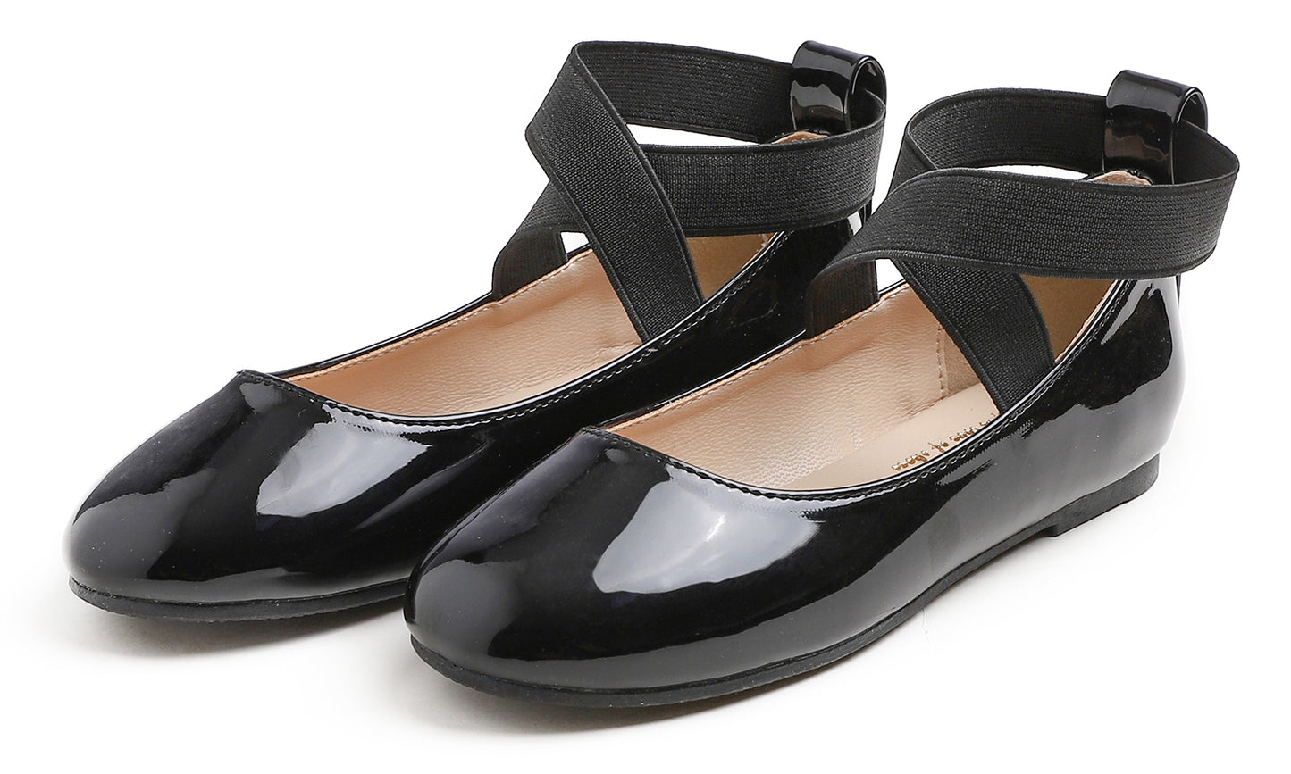 Feversole Girls Cute Dress Mary Jane Shoes Soft Party Holiday Ballet Flats Ankle Strap Vegan Leather