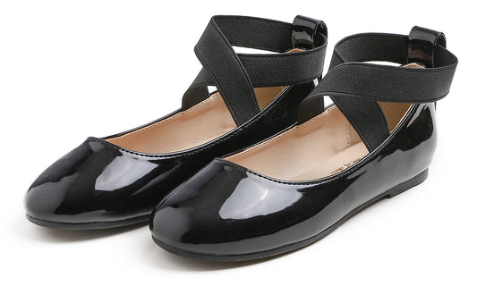 Feversole Girls Cute Dress Mary Jane Shoes Soft Party Holiday Ballet Flats Ankle Strap Vegan Leather