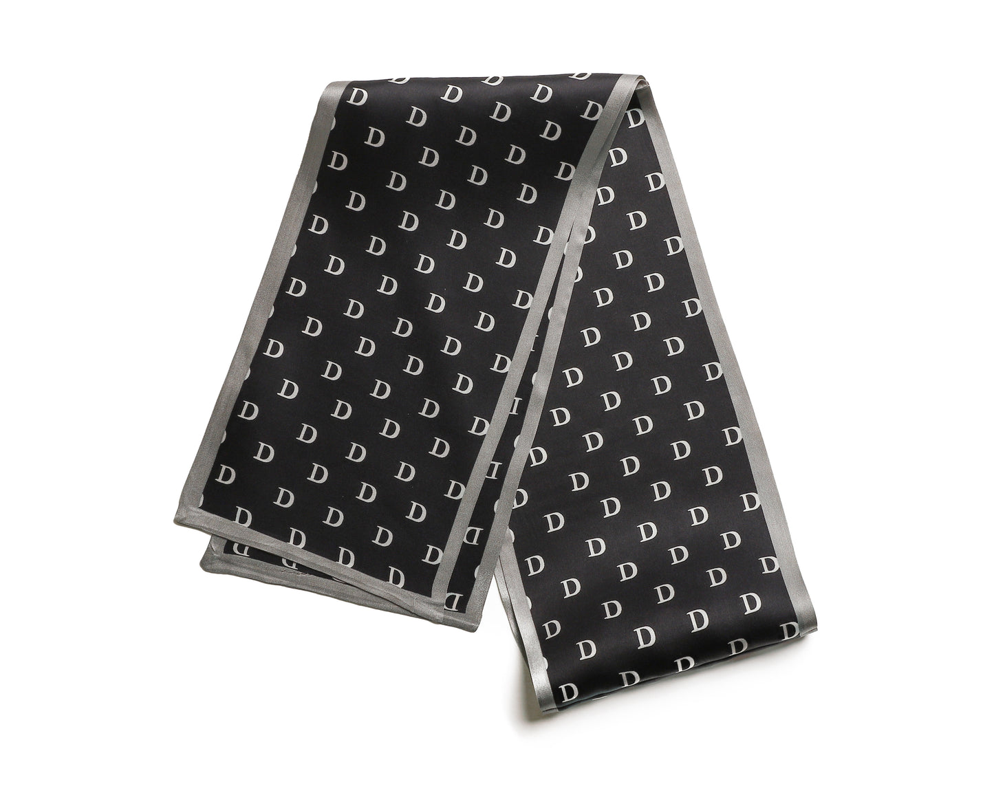 BREEZE NOUTHERLY Women's 100% Pure Mulberry Silk Scarf Double Sided Rectangle Tie Head Neck Waist Strip-17X150 Black D